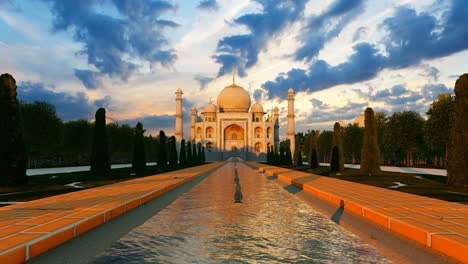 taj mahal - una mezquita mausoleo, combina elementos de estilos arquitectónicos indios, persas y árabes, ubicada en agra, india, a orillas del río yamuna
