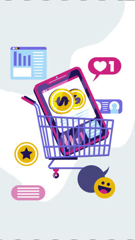 ilustración de compras en línea y pagos móviles
