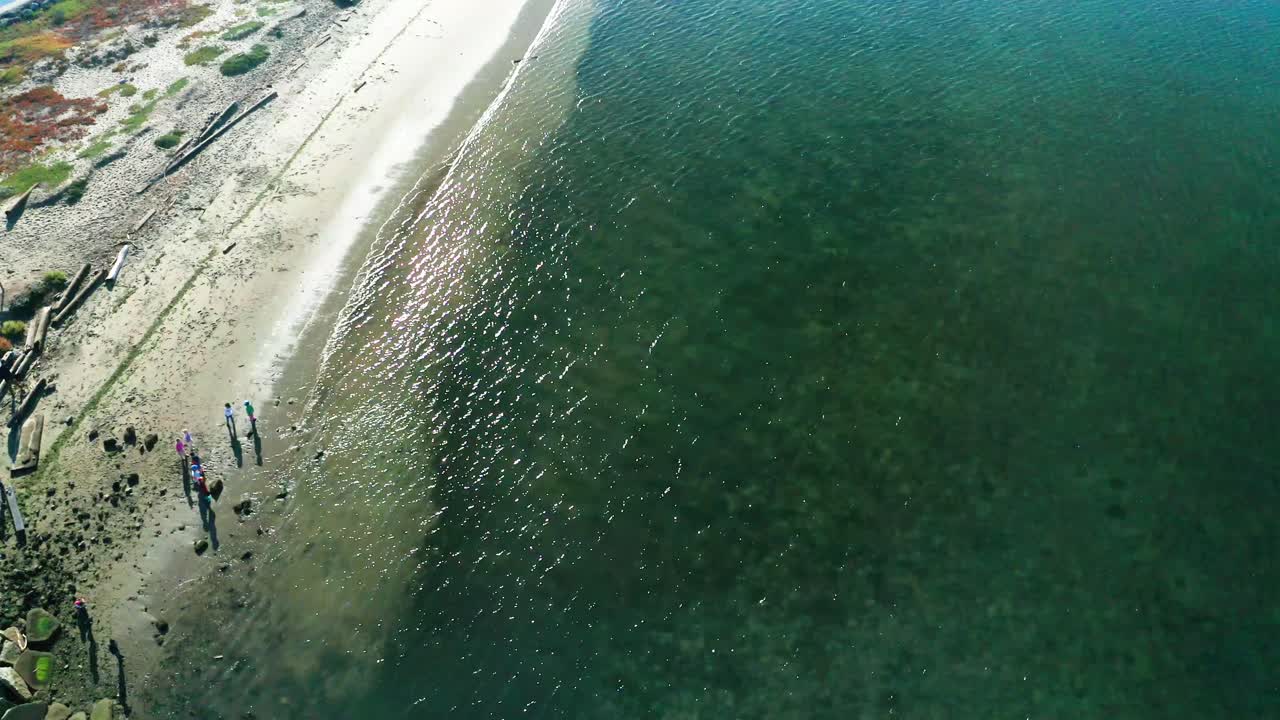 A beach with luxurious water and people playing outside