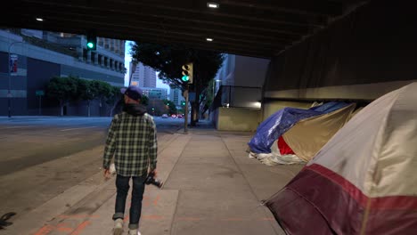 homeless encampment in city hd