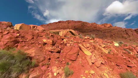 driving up the antelope pass in arizona near horsehoe bend - red cliff face next to the road - like on mars