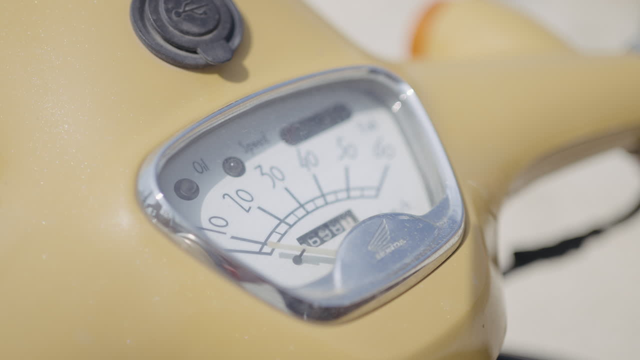 빈티지 스쿠터 대시보드 클로즈업