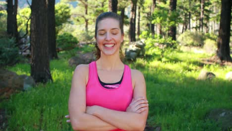 Woman-jogging-in-the-forest