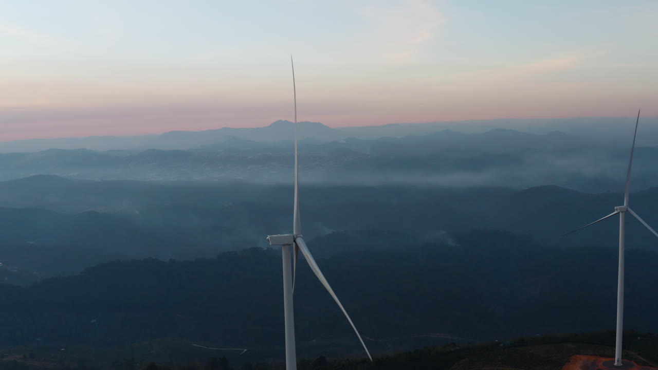 Wind Turbines on Scenic Mountain Landscape