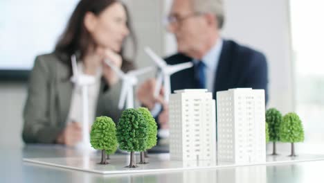 view of architectural model on the table in the office