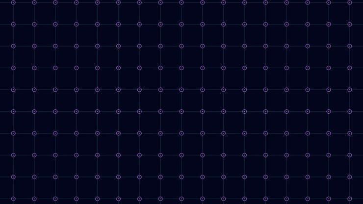 Grid of floating green dots on dark blue background
