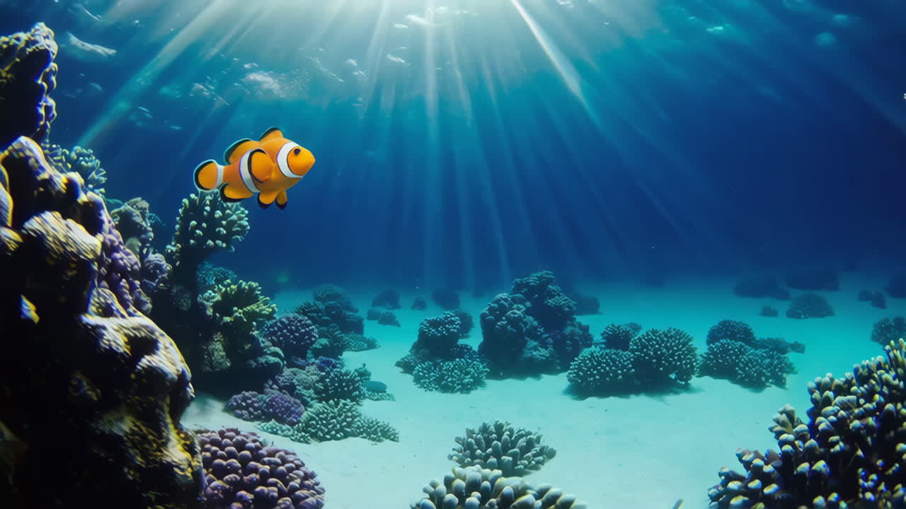 pez payaso en un arrecife de coral