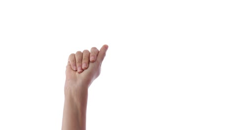 woman showing some sign with hand