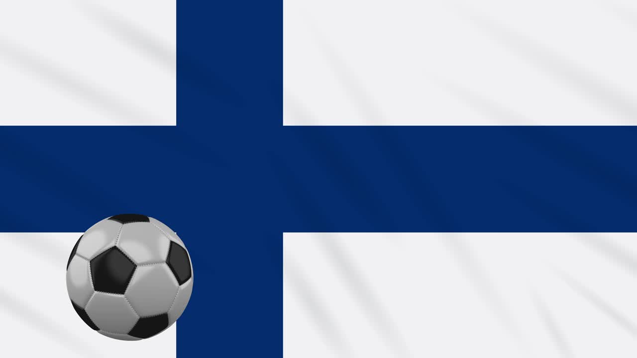 핀란드 발을 흔들고 축구가 회전하고, 루프