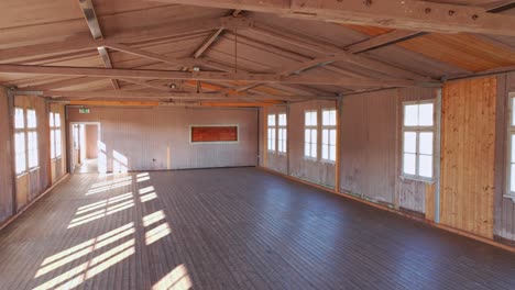 empty barrack of the prisoners at former nazi concentration camp in mauthausen, upper austria