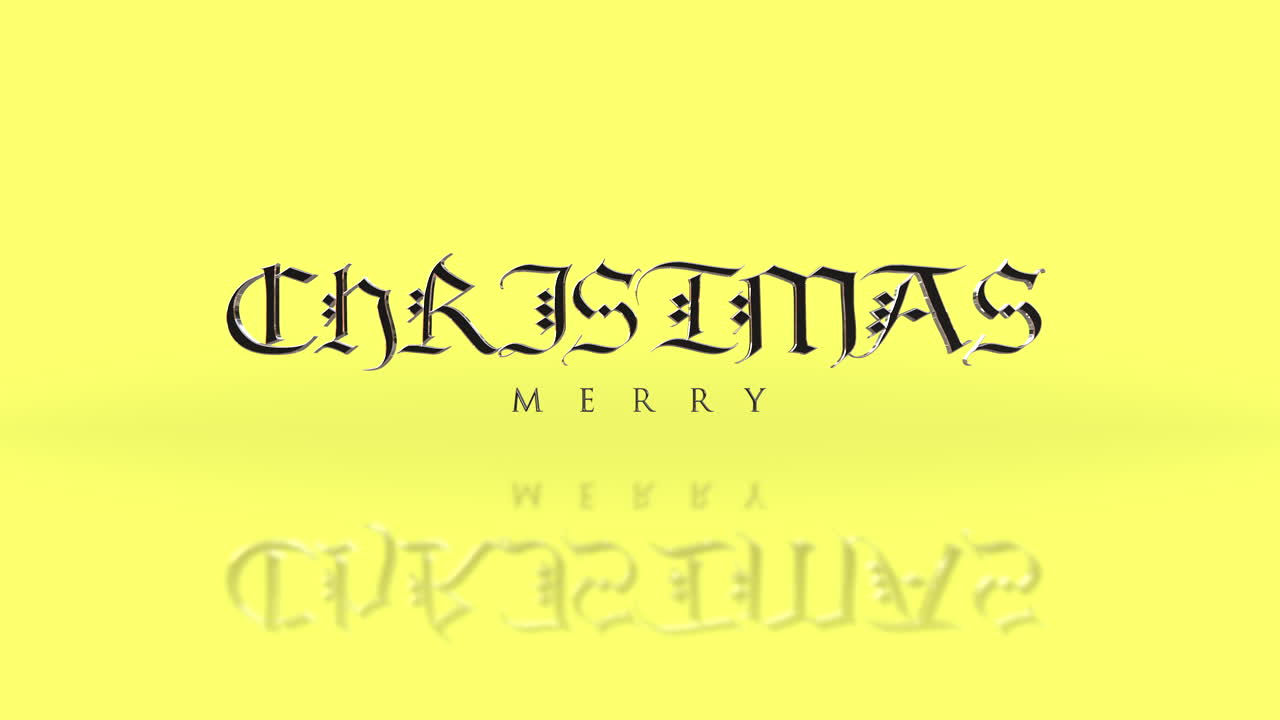 노란색 그라데이션에 우아함과 패션 메리 크리스마스 텍스트