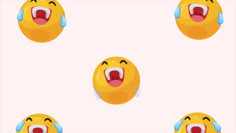 laughing emojis comic pattern animation