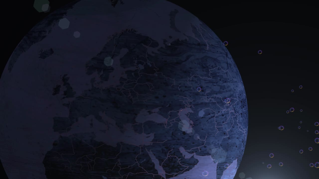 未来の地球 銀河の青い星 太陽の出る空間 3d 超現実的な背景