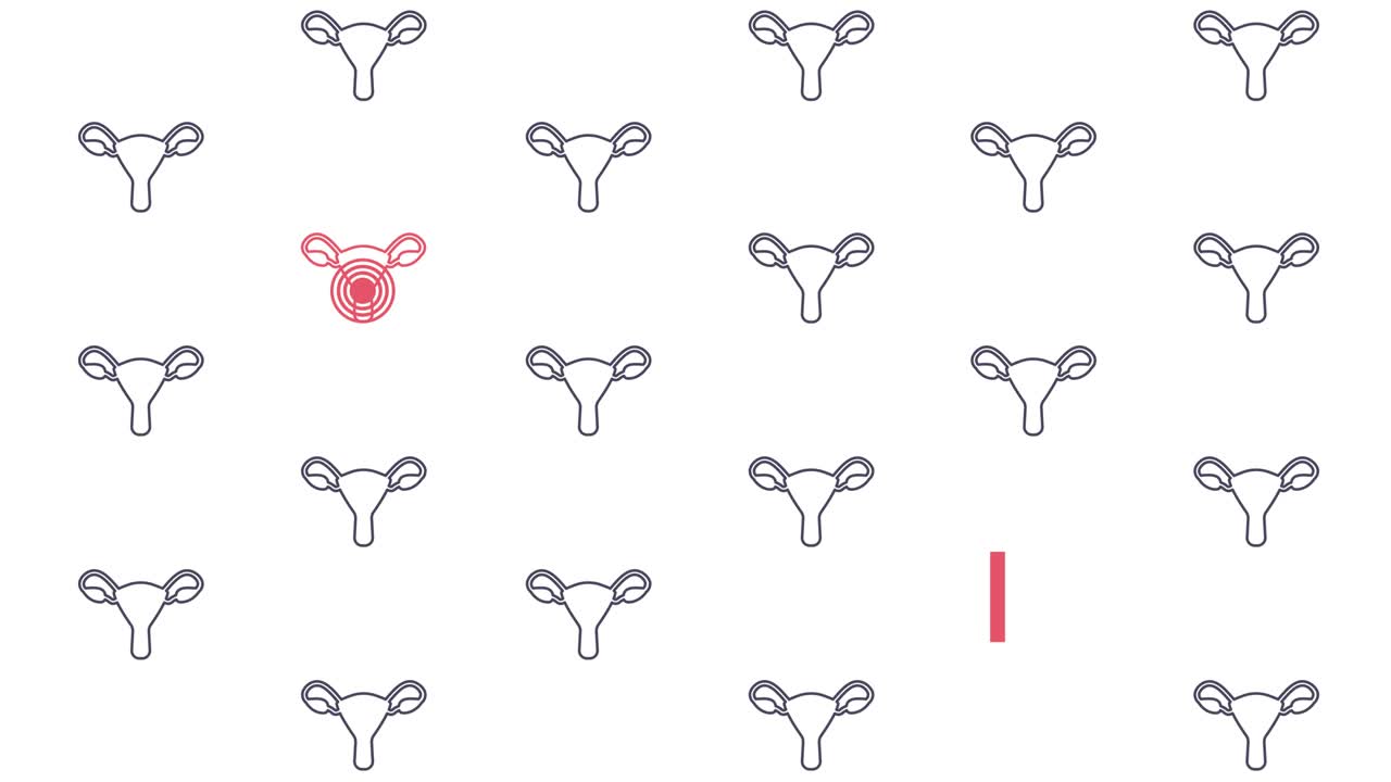 Cervical cancer awareness animation of uterus pattern
