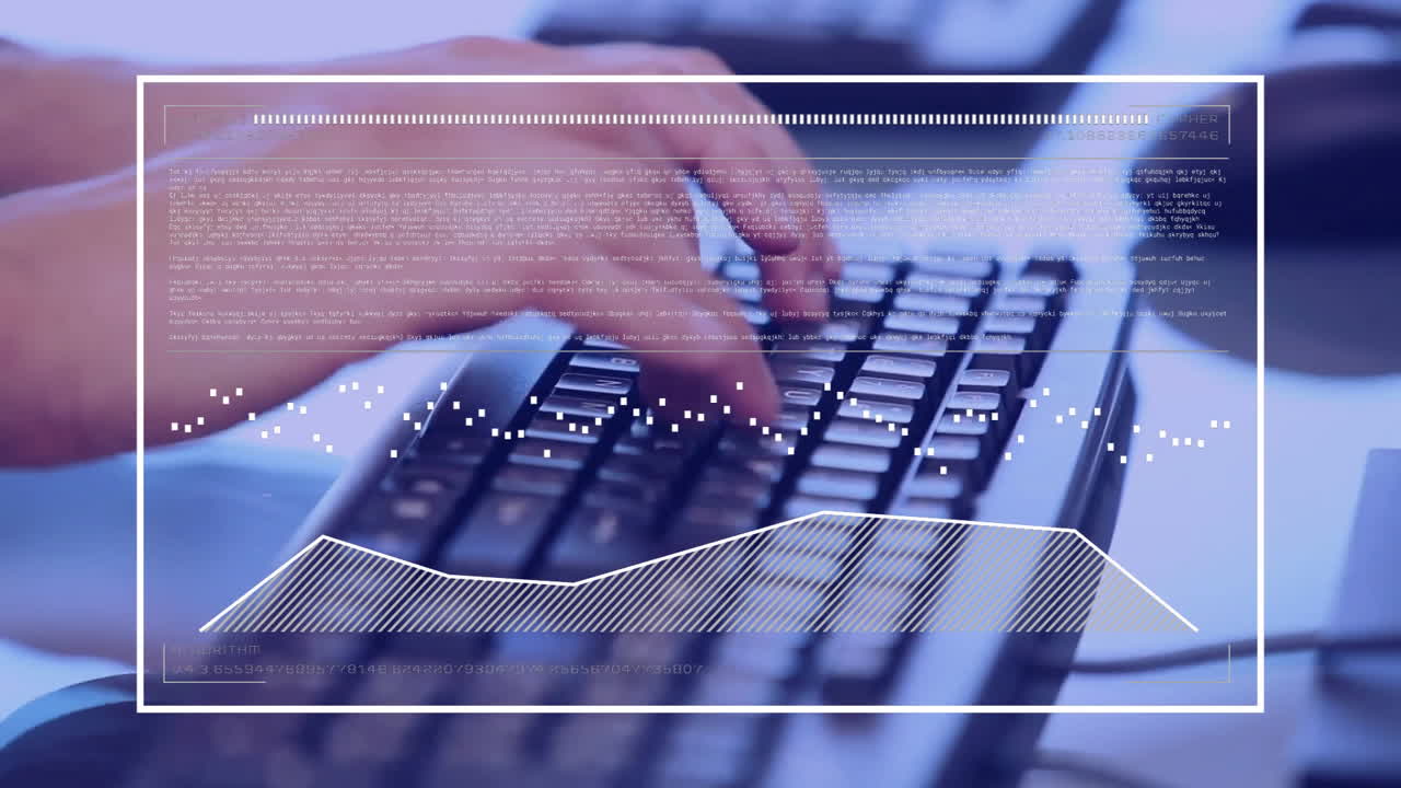 다이어그램의 애니메이션과 컴퓨터를 사용하여 카우카시안 남자에 대한 데이터 처리