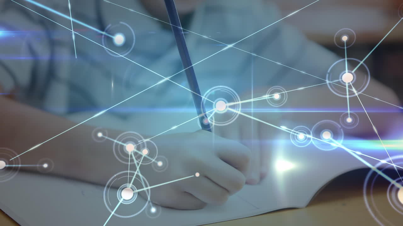 학교생의 글쓰기를 통한 연결 네트워크의 애니메이션