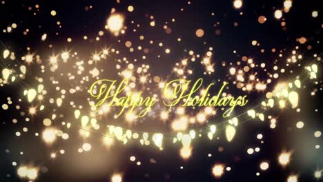 Animation-of-happy-holidays-text-over-light-spots