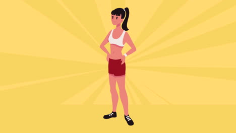 mujer en ropa deportiva