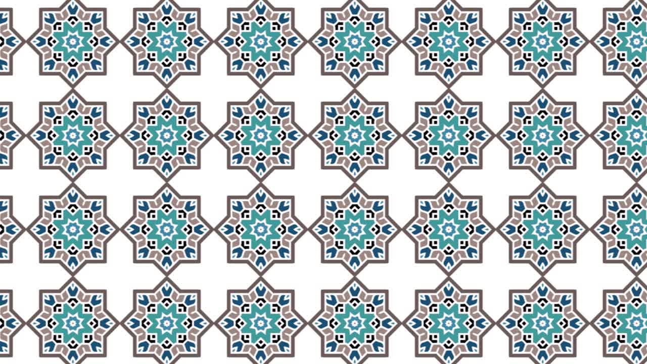 Animation With Arabic Decorative Seamless Pattern In Sliding Motion