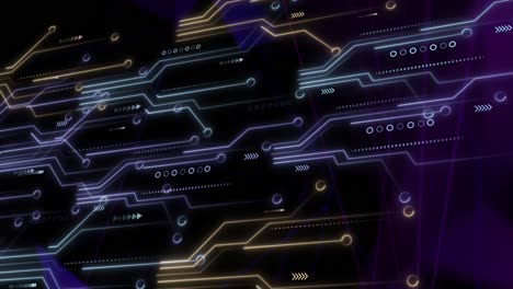 Animation-of-data-processing-over-computer-circuit-board