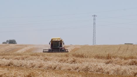 Combinar-La-Cosecha-De-Campo-De-Trigo-En-España-5