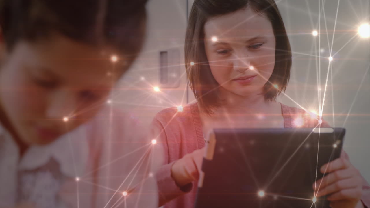 태블릿을 사용하는 다양한 학교 학생들을 위한 연결 네트워크의 활성화