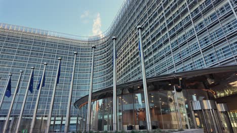 hyperlapse of european commission headquarters in brussels
