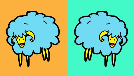 kids drawing pop art seamless background with theme of sheep