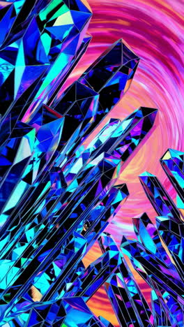 vibrant abstract prismatic crystals