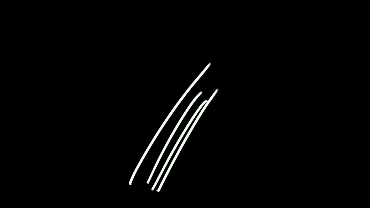 Abstract White Lines Moving and Rotating on Black Background