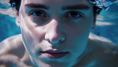 teenager underwater portrait