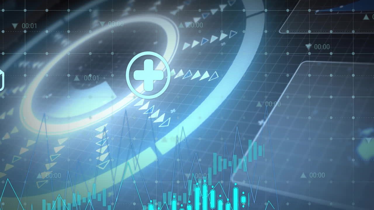 연료 프 아이콘과 데이터 차트 애니메이션 디지털 인터페이스 배경