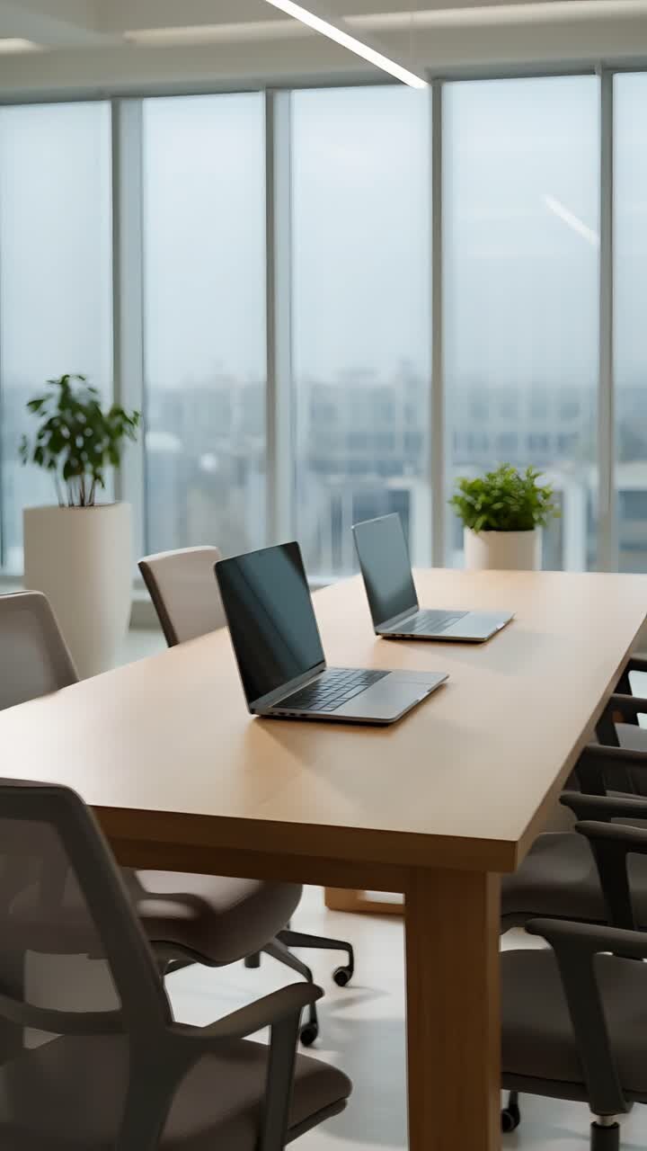 Interior Estético de Espacio de Coworking Moderno 4K