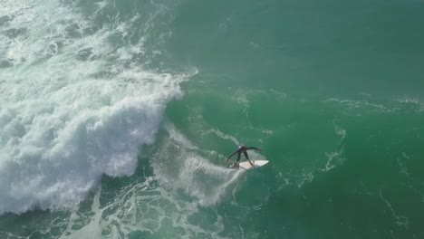 aerial view of a surfer. 60fps