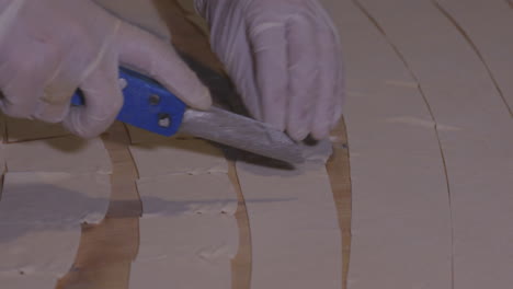 cutting dough into squares