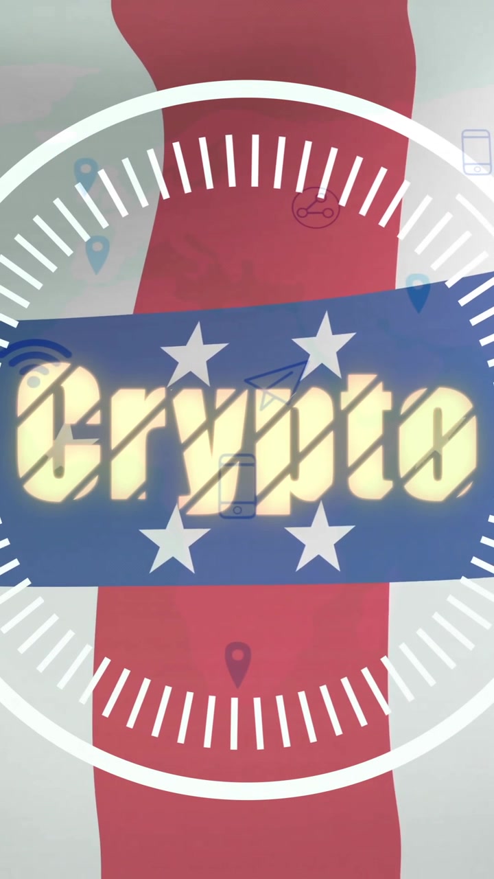 Animazione del testo Crypto su bandiera delle Antille Olandesi con icone digitali
