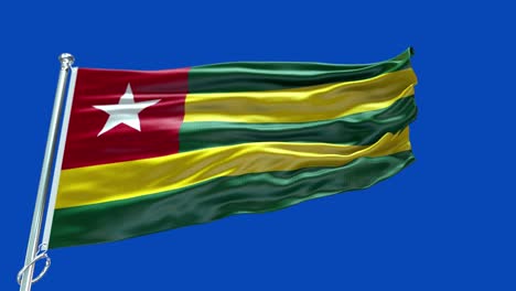 4k highly detailed flag of togo - togo flag high detail - national flag togo wave pattern loopable elements