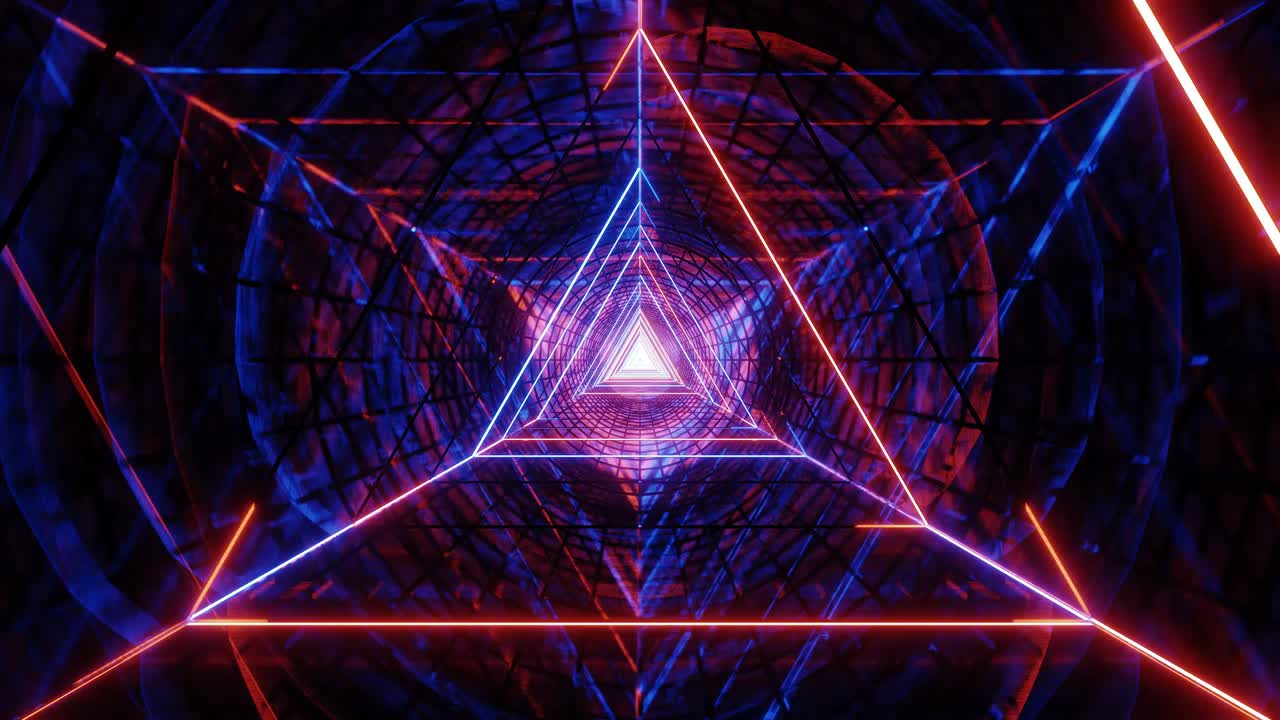 abstract glowig wireframe triangle design with dark abstract motion background 3d illustration live wallpaper visual vj loop