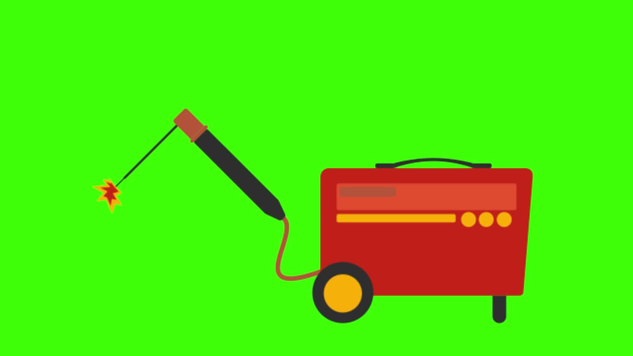 4k 녹색 화면에서 용접 기계의 아이콘