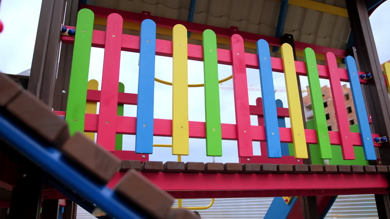 Colorful Wooden Playground Fence