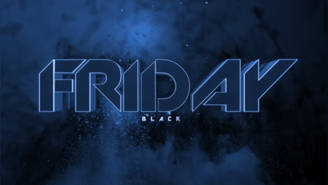 dark monochrome black friday text on blue gradient