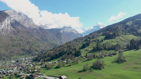 impresionantes imágenes de drones de montañas alpinas, bosques y cascadas