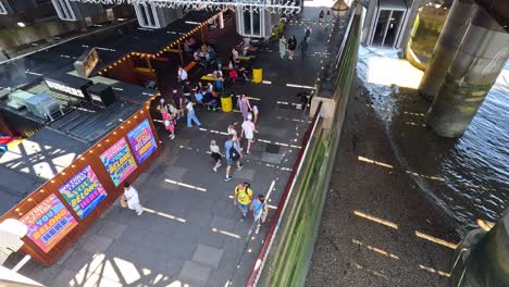 people walking and gathering near southbank centre