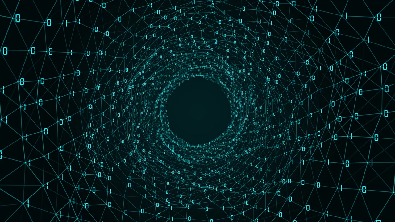 Digital Binary Data Tunnel with Rotating Network Mesh