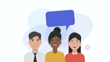 comunidad con animación de redes sociales de burbuja de habla