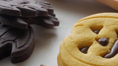 halloween cookies: pumpkin and bat shaped treats