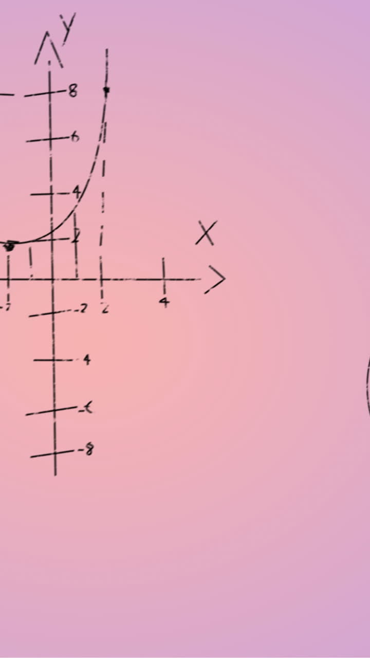 animación de fórmulas matemáticas escritas a mano sobre un fondo rosa
