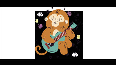 mono tocando la guitarra