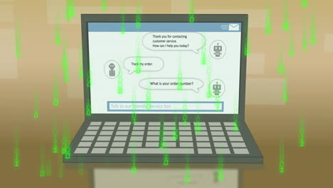 animazione dell'elaborazione dei dati sullo schermo del computer