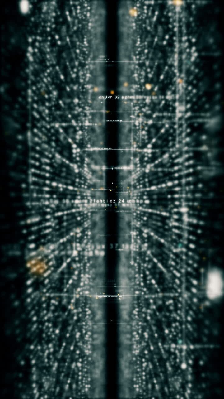 Advance metaverse, hi-tech digital data telemetry with encrypted numbers, display dynamic background for computer desktop vertical screen display format